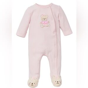 Little Me Pink Baby Footed Pajamas 9 Months New